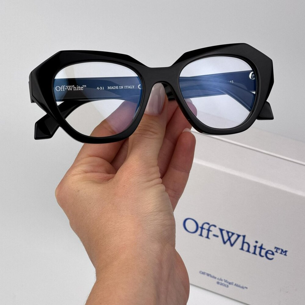 Off-White STYLE 43 Eyeglasses – Black Cat Eye Frame | Model OERJ043 1000